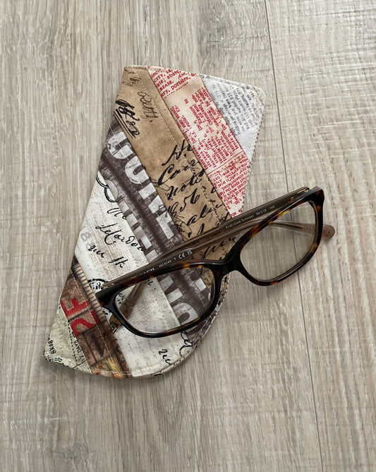 Beige Eyeglass Case, Padded Soft Sunglass Sleeve