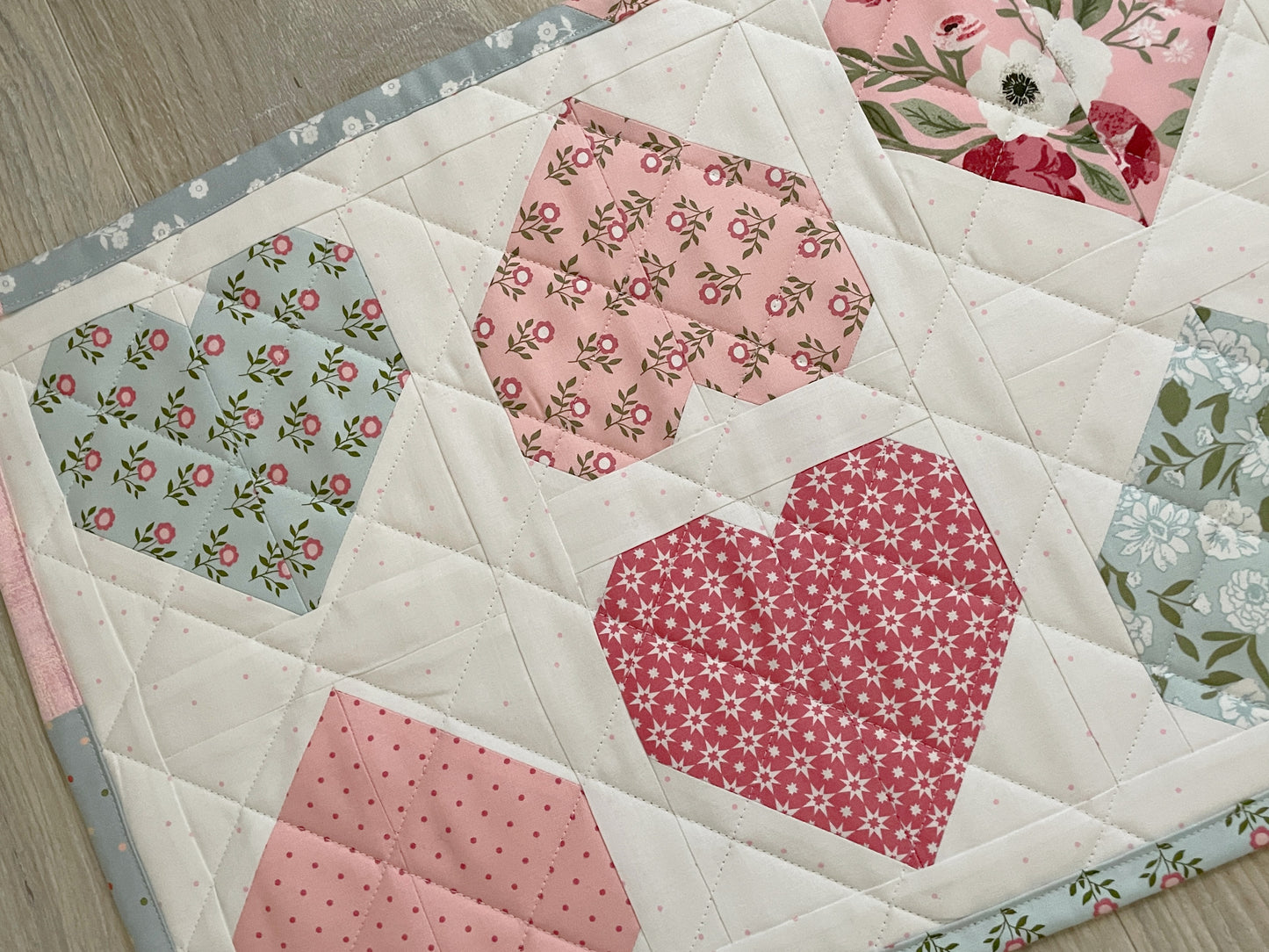 Quilted Large Casserole Hot Pad, Shabby Chic Valentine Decor