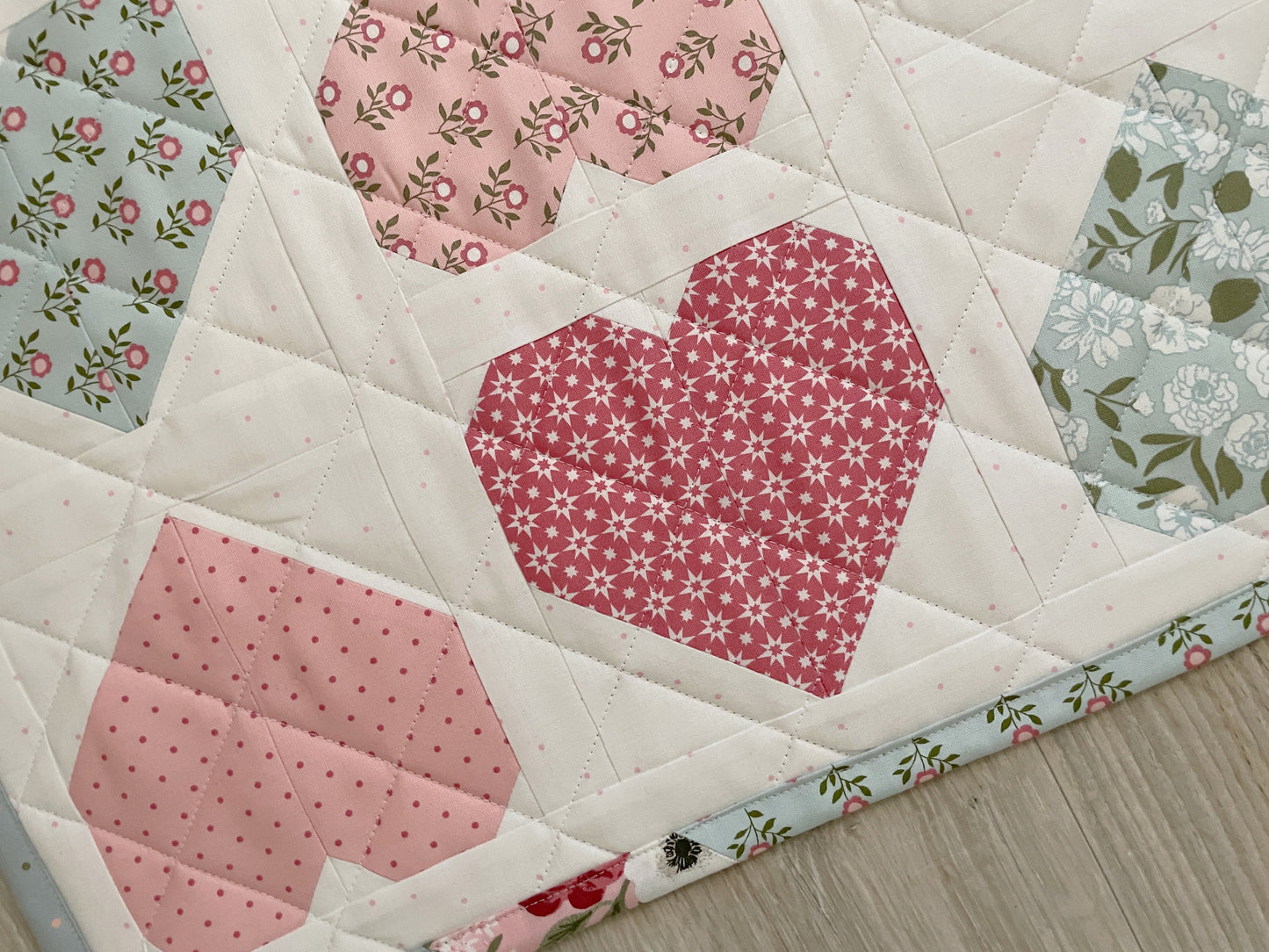 Quilted Large Casserole Hot Pad, Shabby Chic Valentine Decor