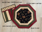 Quilted Octagon Table Topper, Scrappy Centerpiece, Hot Pad Set