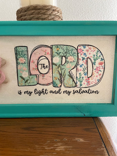 The Lord is my Light, Christian Wall Art, Bible Verse Sign, Encouraging Faith Gift