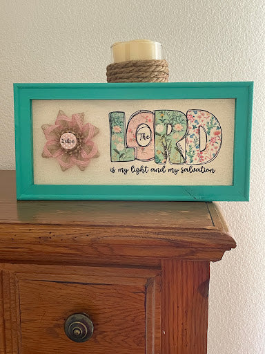 The Lord is my Light, Christian Wall Art, Bible Verse Sign, Encouraging Faith Gift