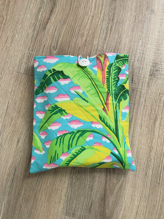 Fabric book cover, Book Sleeve, Book Jacket, E-Reader Cover, Book Gift, Book Pouch, Book Lover Gift, Book Bag Protector, Palm Trees