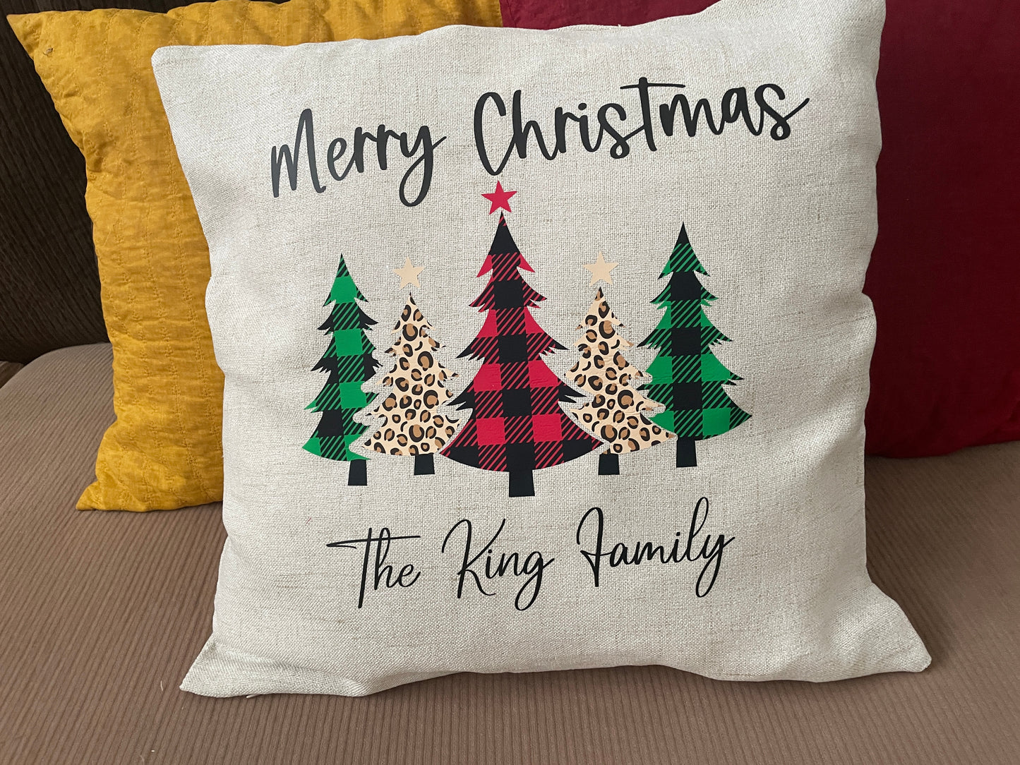 Personalized Christmas Pillow, Family Name Christmas Decor