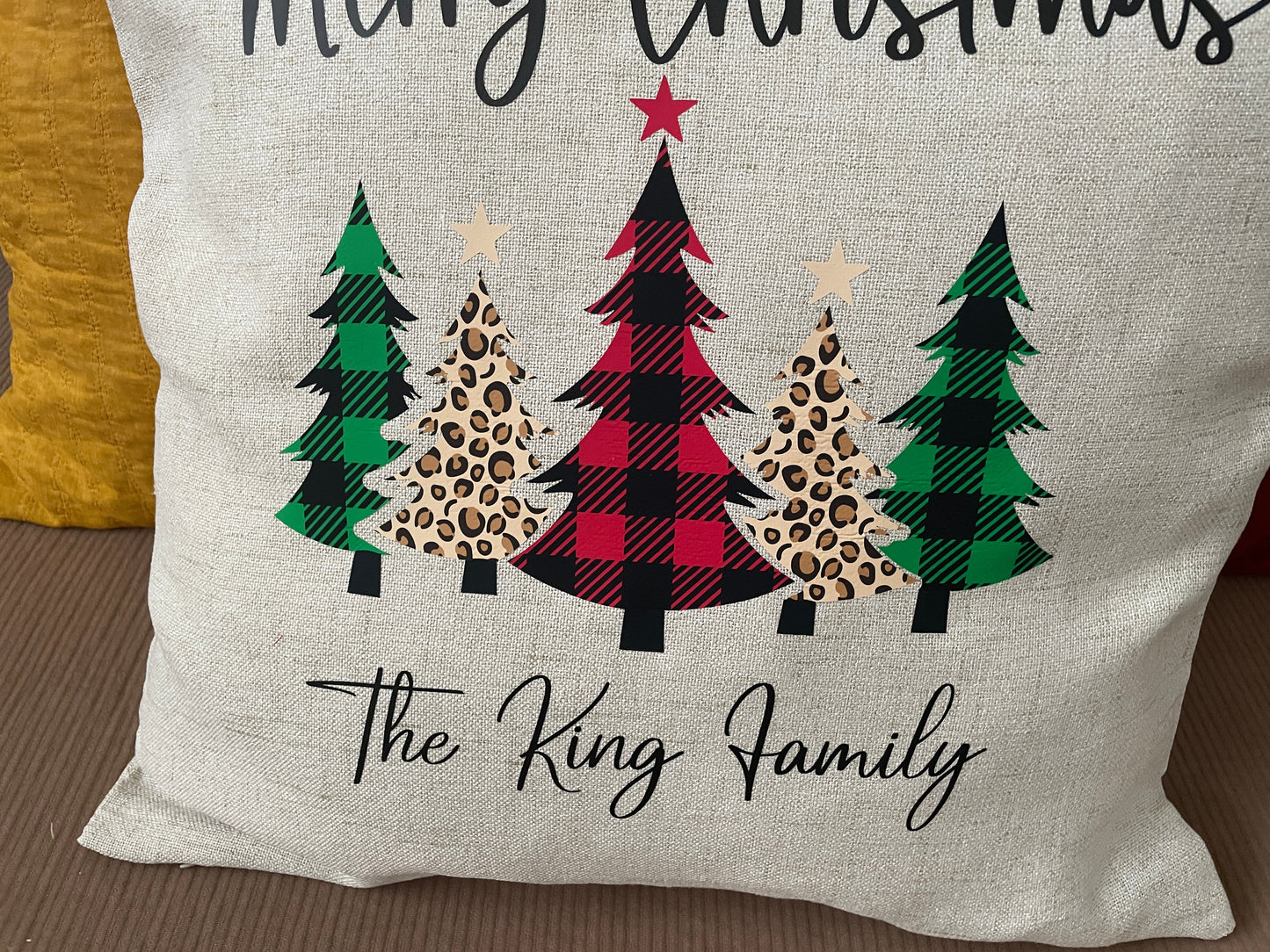 Personalized Christmas Pillow, Family Name Christmas Decor