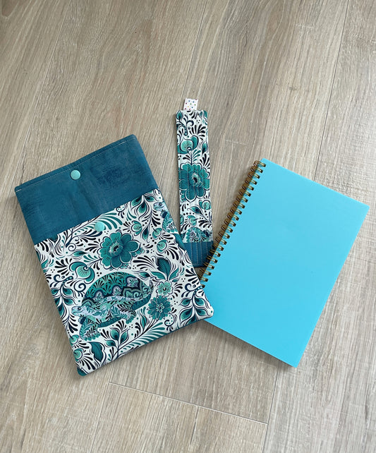 Journal Gift Set, Spiral Bound Lined Notebook/Planner, Book Sleeve with Pocket and Matching Bookmark