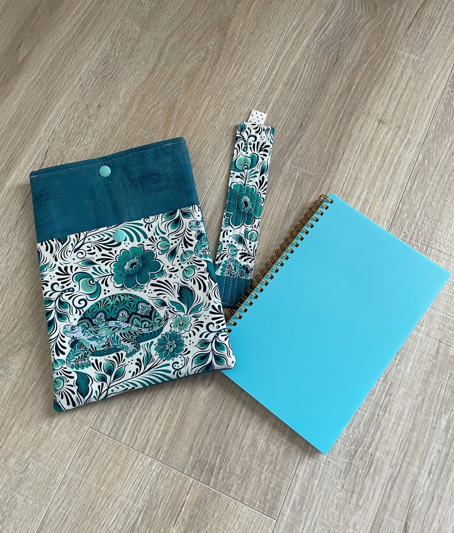 Journal Gift Set, Spiral Bound Lined Notebook/Planner, Book Sleeve with Pocket and Matching Bookmark