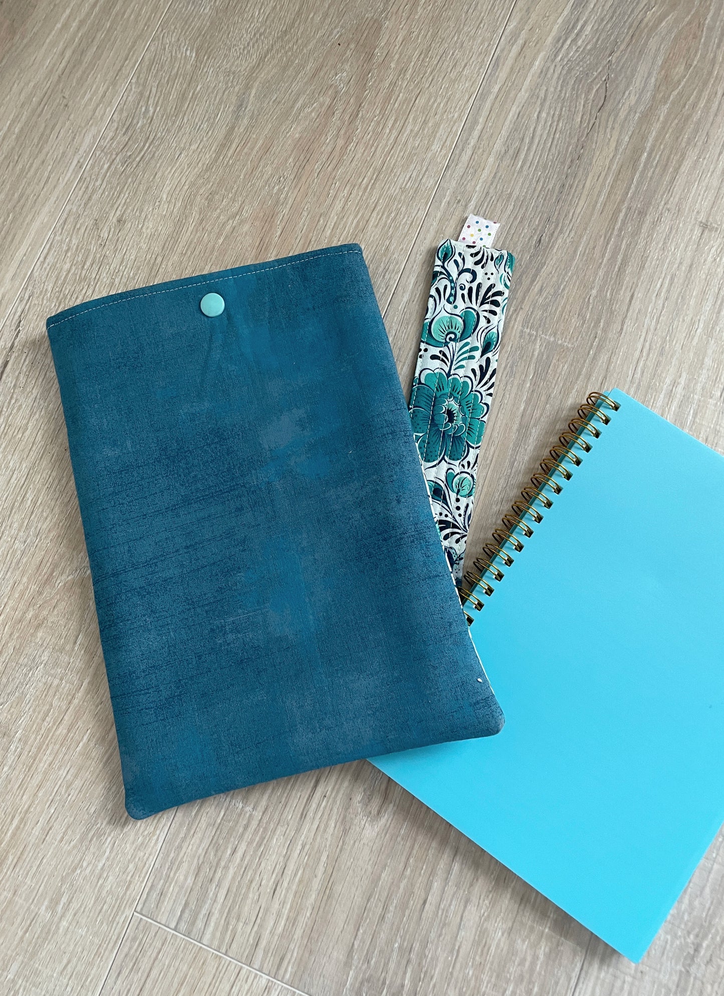 Journal Gift Set, Spiral Bound Lined Notebook/Planner, Book Sleeve with Pocket and Matching Bookmark