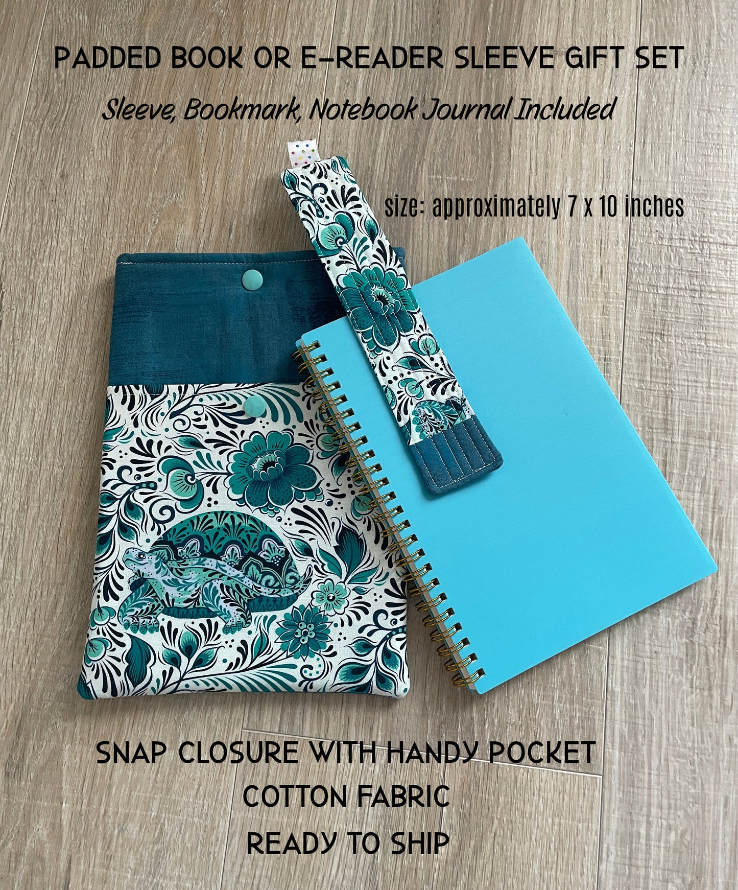 Journal Gift Set, Spiral Bound Lined Notebook/Planner, Book Sleeve with Pocket and Matching Bookmark