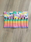 Handmade Crayon Roll Up, Crayon Tote, Crayon Holder featuring Rainbow Unicorns with Included Crayons