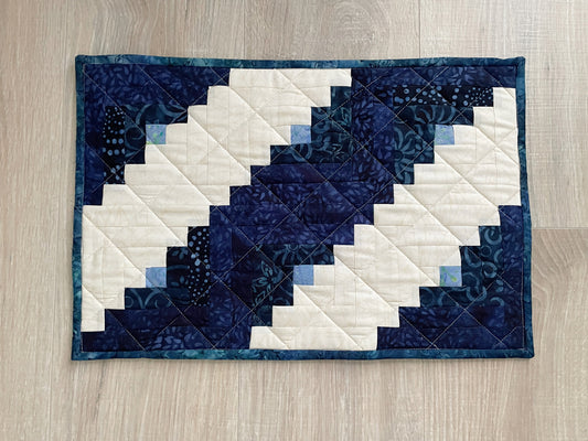 Handmade Casserole Hot Pad, Oversized Kitchen Potholder, Blue and White Table Centerpiece