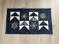 Winter Quilted Table Runner, Snowflake Centerpiece Runner, Blue and White Table Decor