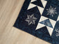 Winter Quilted Table Runner, Snowflake Centerpiece Runner, Blue and White Table Decor