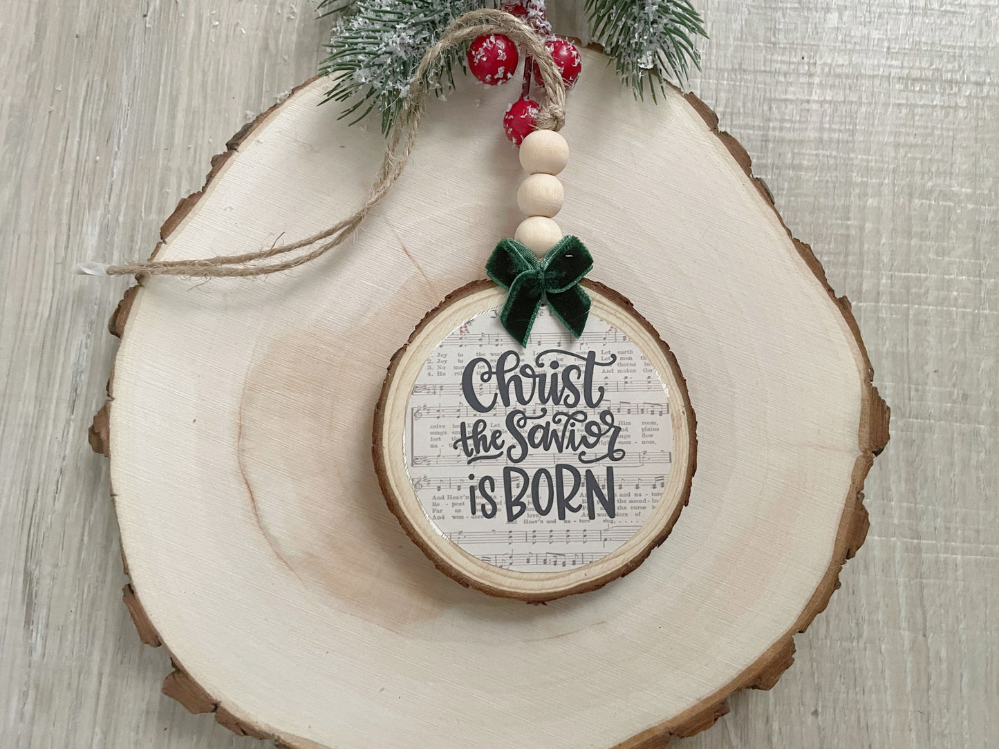 Nativity Wood Slice Ornament Set - Rustic Faith Based Christmas Decor