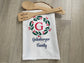 Personalized Christmas Kitchen Towel, Berry Wreath Monogram