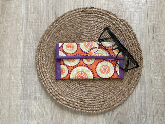 Yellow & Green Retro Circles Eyeglass Case