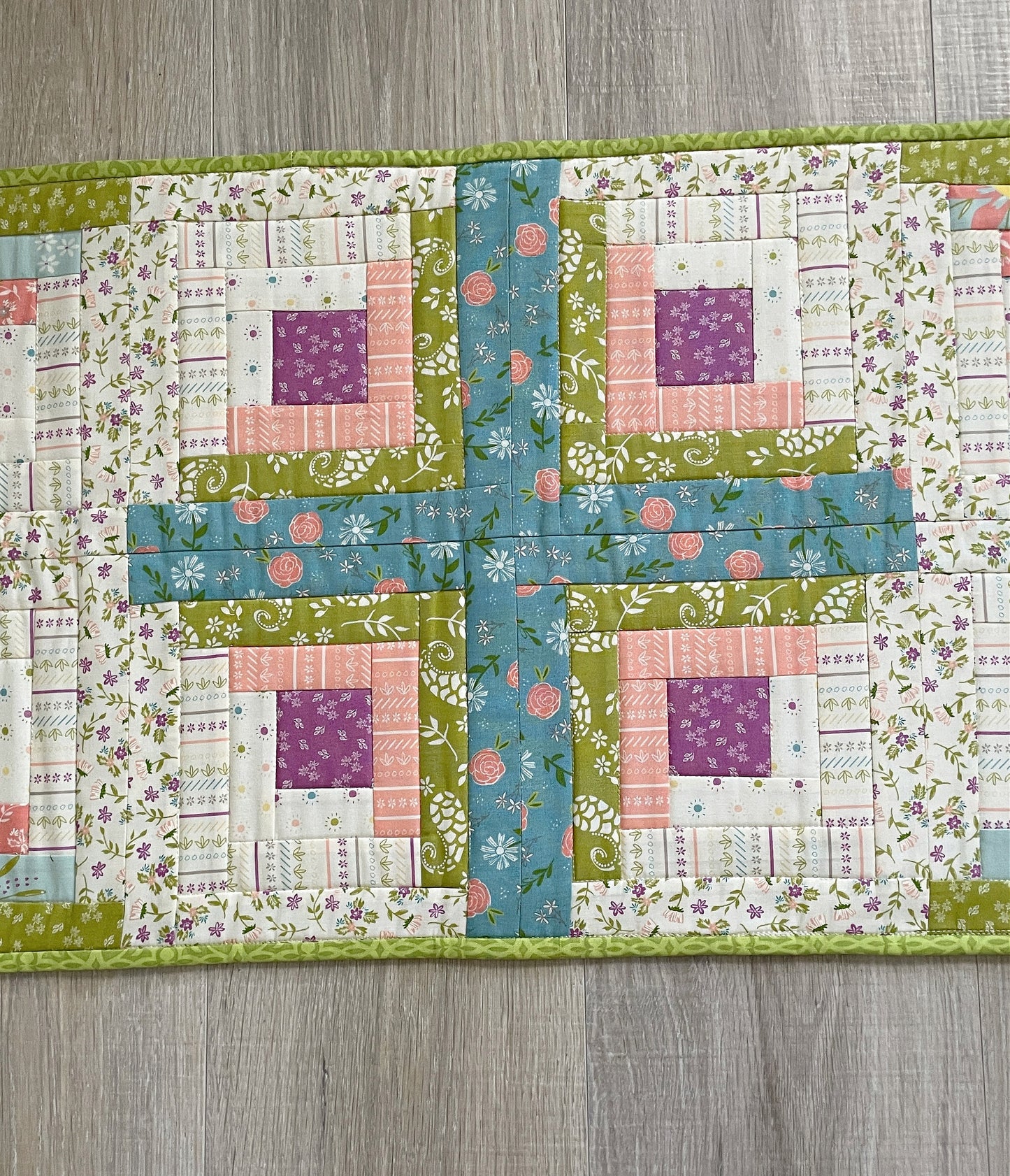 Spring Floral Quilted Table Runner