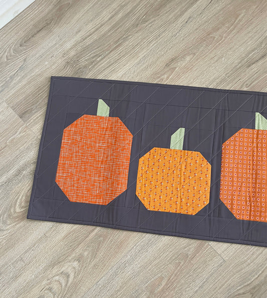 Handmade Fall Table Runner, Pumpkin Patch