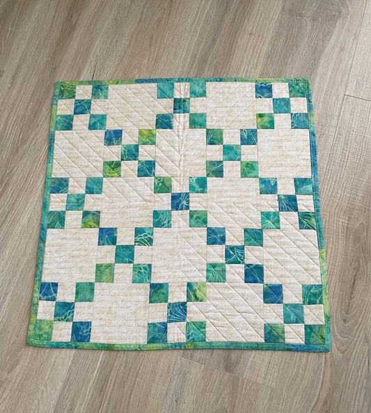 Quilted Spring Green Table Topper