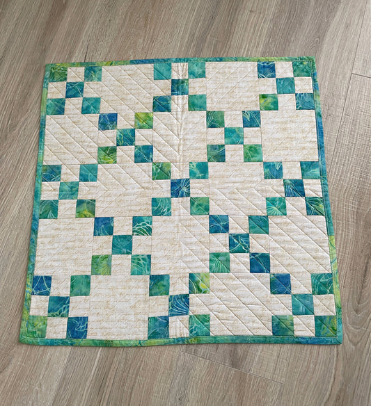 Quilted Spring Green Table Topper